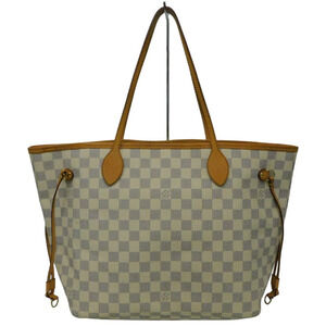 Louis Vuitton Damier Bag White Neverfull Tote Azur White